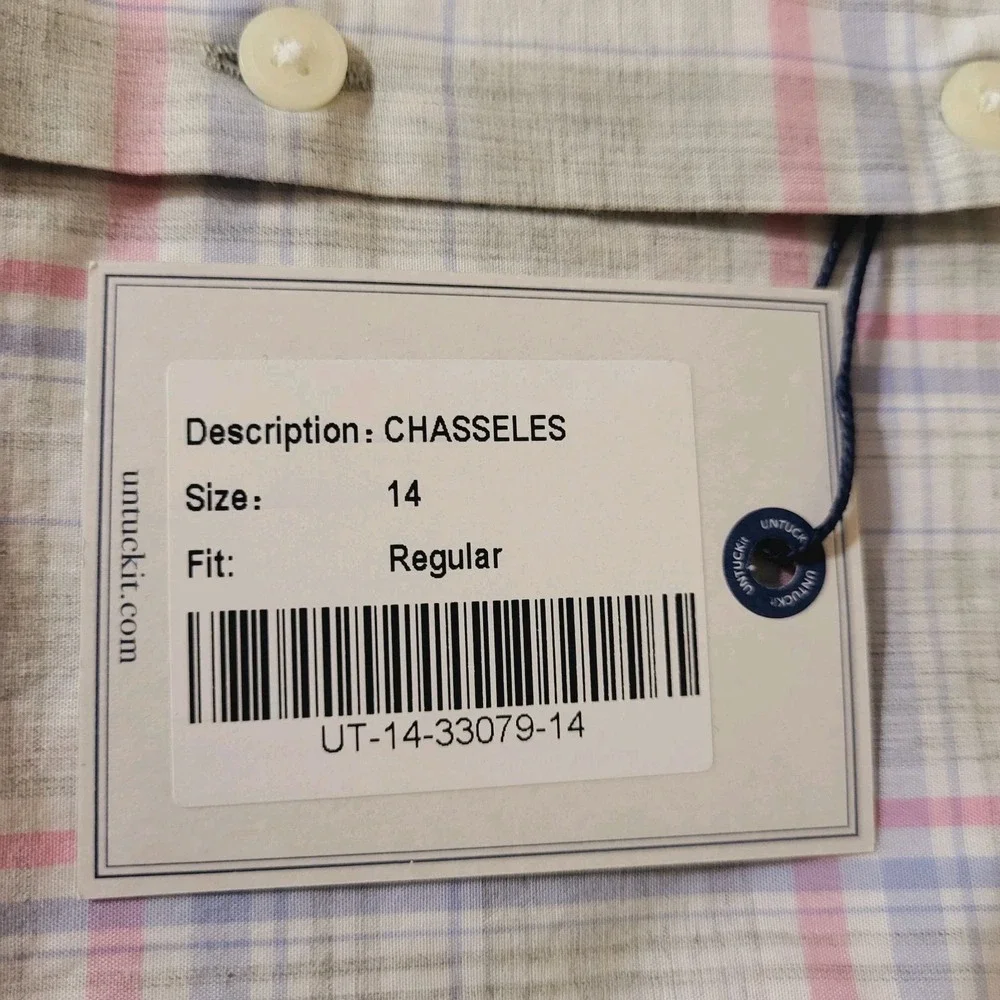 UNTUCKit NWT Sz 0 2 4 8 14 100% Cotton Lightweight Pastel Plaid Button-Up Shirt - Picture 4 of 15